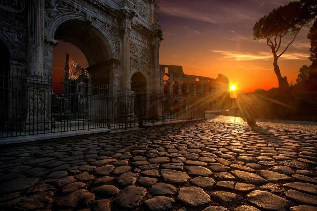 Sunset over the Colosseum