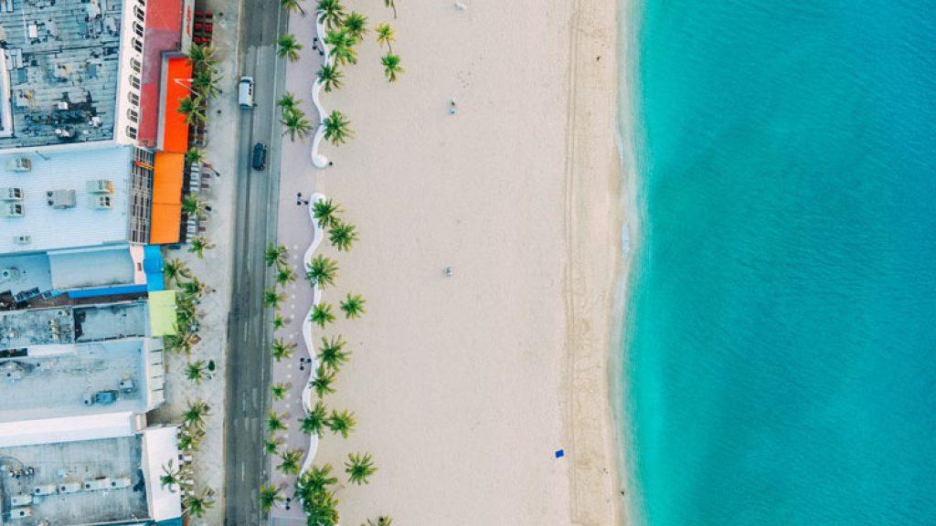 aerial view of beach in miami