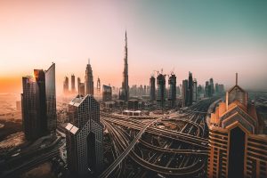 Downtown Dubai from the air