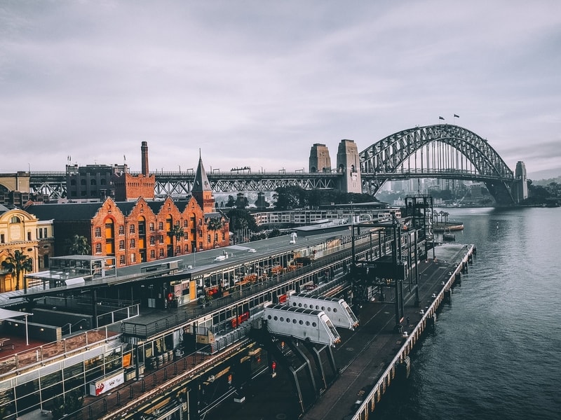 The CBD and Harbour Bridge in Sydney, Australia