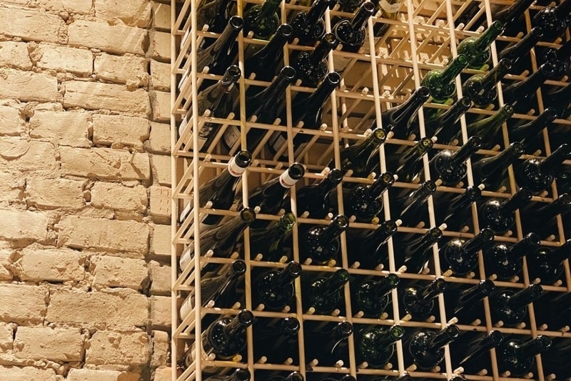 Wine rack with a variety of wine