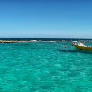 A boat anchored