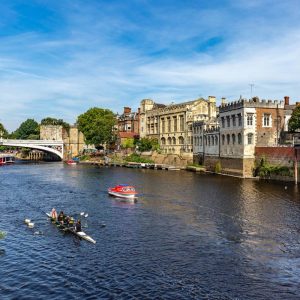 boats cruising on ouse river in York