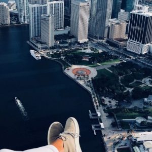 Feet out the helicopter in Miami