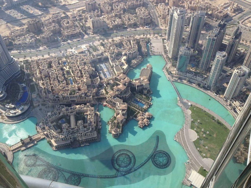 Dubai mall aerial view