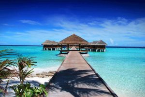Resort on the water in Maldives