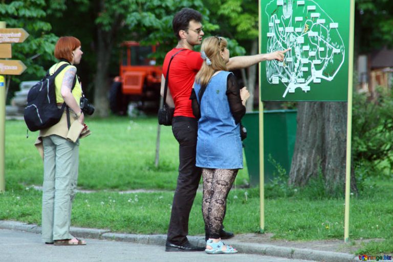 People looking at a map