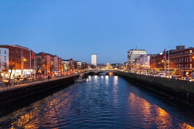 Dublin, Ireland at night