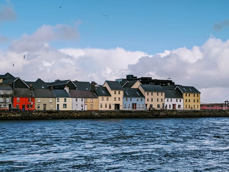 Houses in Galway from the sea