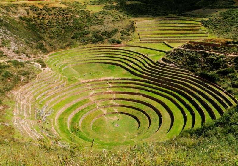 Terraced agriculture in Moray, Peru