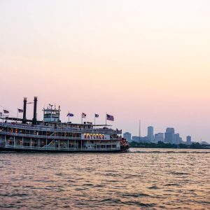 Cruise boat on the Mississippi River in New Orleans