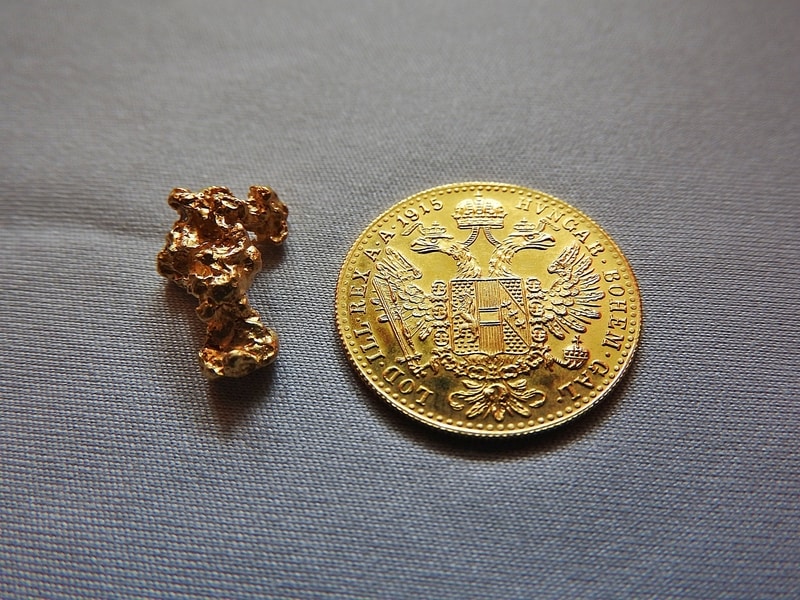 Gold Nugget and Gold Coin