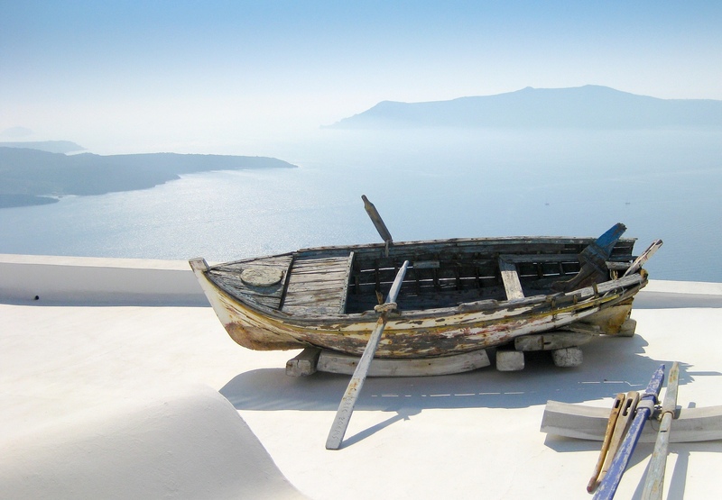 The best time to visit Greece, Santorini to avoid the crowds is in winter.