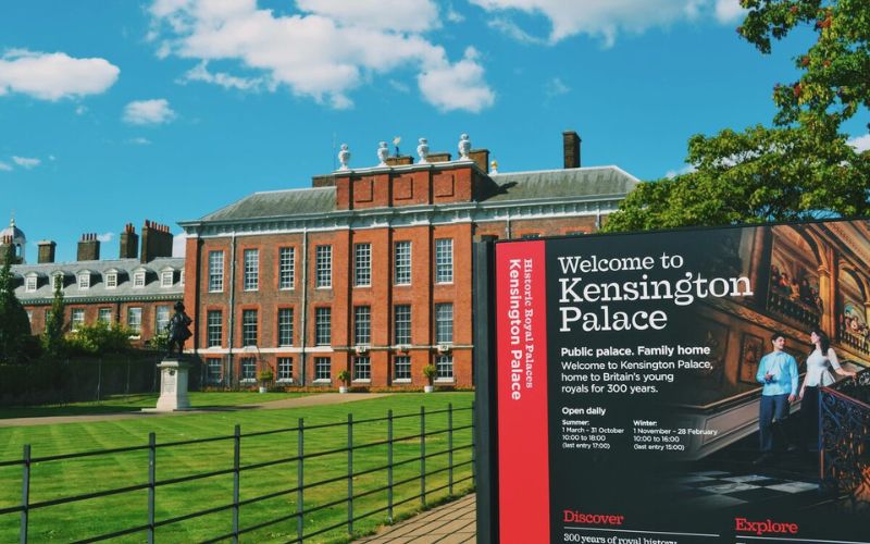 Kensington Palace in London during clear skies
