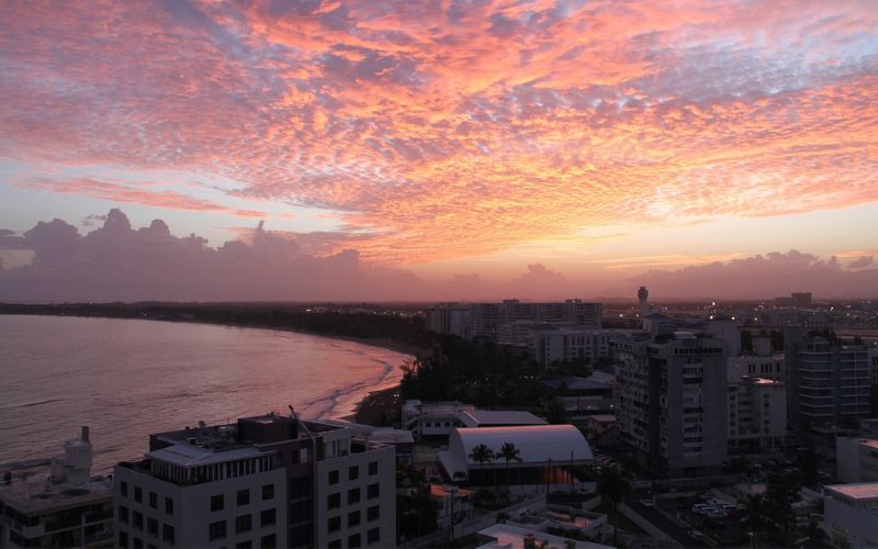 Sunset at a beach in San Juan, Puerto Rico