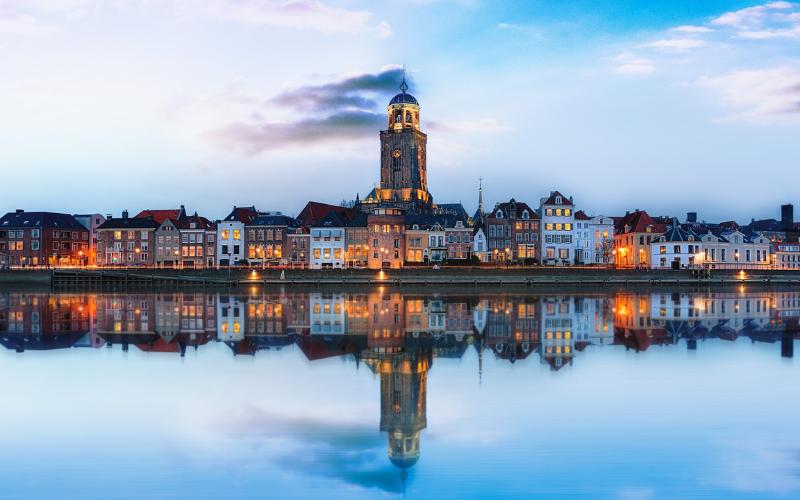Deventer waterfront in the Netherlands
