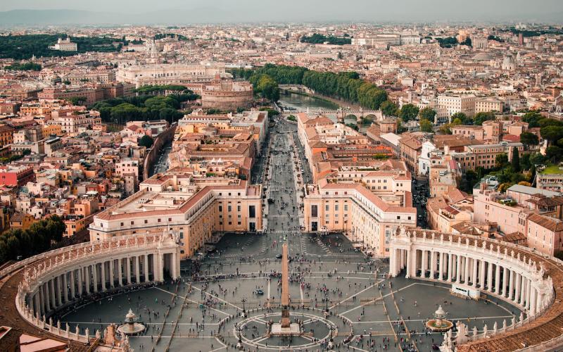 Aerial view of Vatican city, Rome