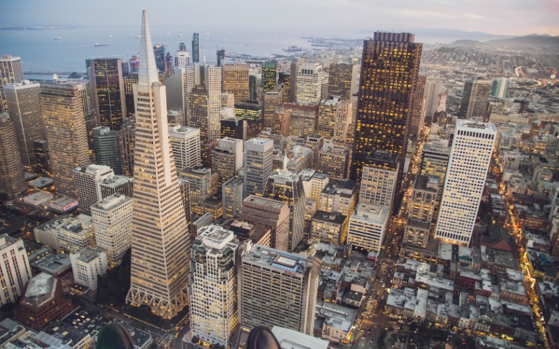 Bird's eye view of San Francisco City