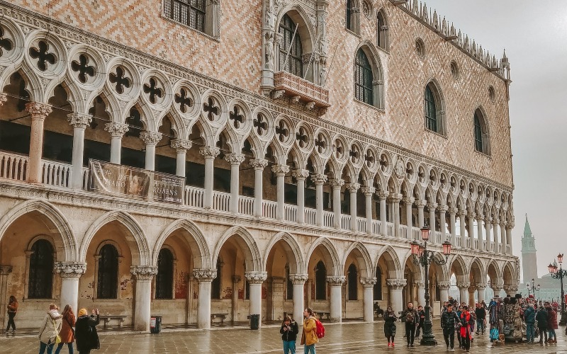 Exterior of Doge's Palace in Venice