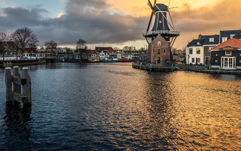 The Haarlem Canal and Windmill.