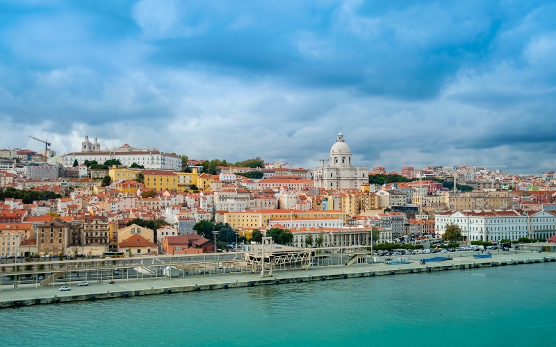 Colorful cityscape of coastal Lisbon