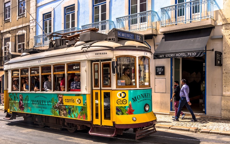 A street tram in Lisbon
