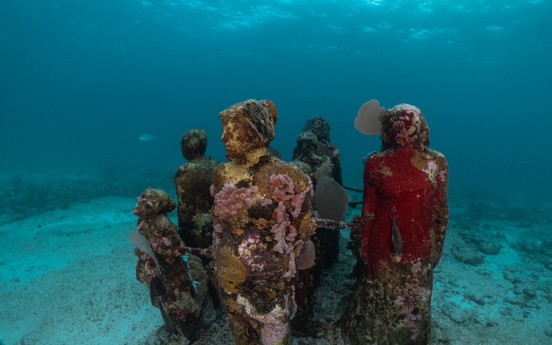 under water sculptures