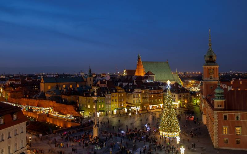 Warsaw during Christmas