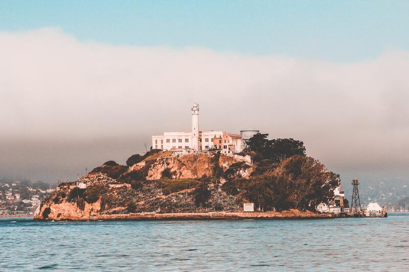 Side view of Alcatraz Island