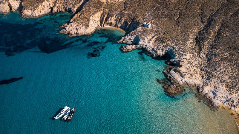 aerial-shot-of-beach-and-mountain-setting-in-serifos-island