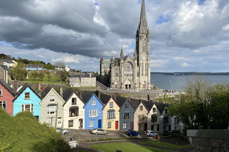 A row of colorful houses in Cobh, Ireland