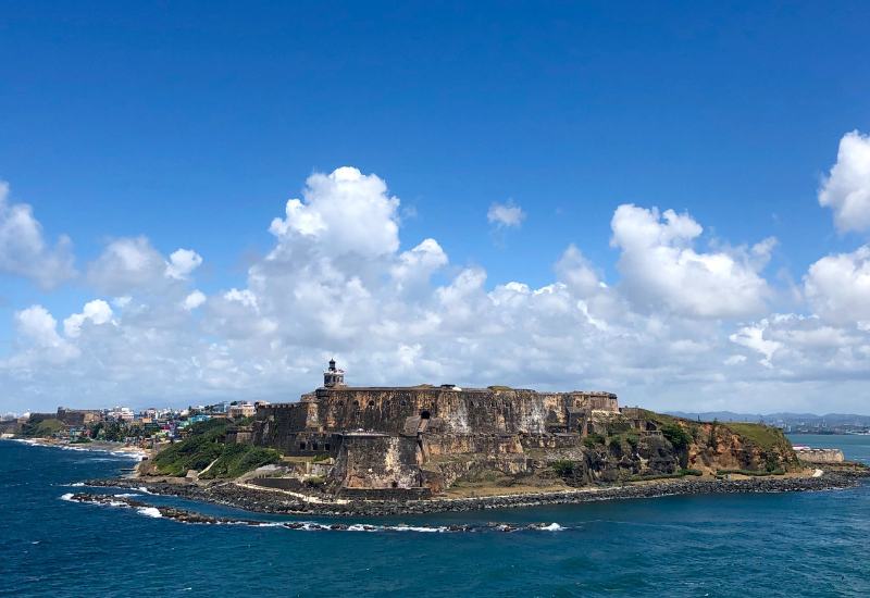 View of El Morro castle and the sea