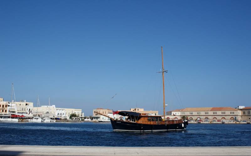 A fishing boat at Syros Island.