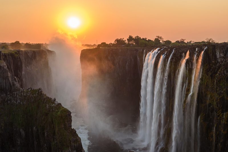 Sunset Over Vic Falls
