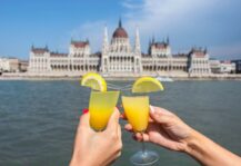 Welcome drinks aboard a Danube cruise